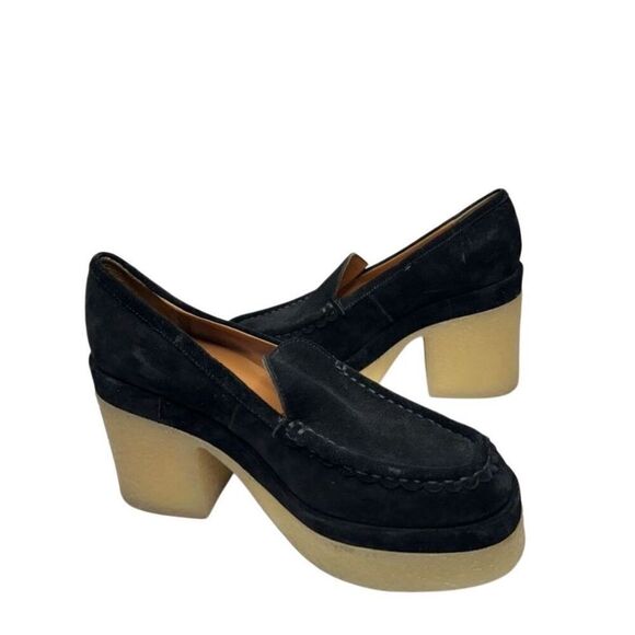 Marc Fisher Lina Platform Loafer Size‎ 8.5 Suede Penny Light Black Slip On Shoes - Picture 6 of 9